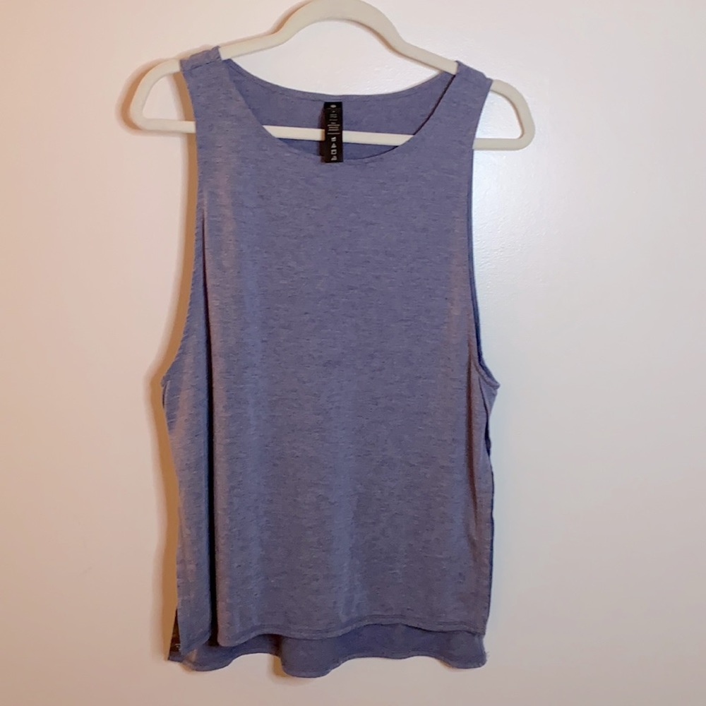Yogalicious Tank Top with Slit Sides in Blue